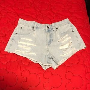 Light Wash High Waisted Shorts